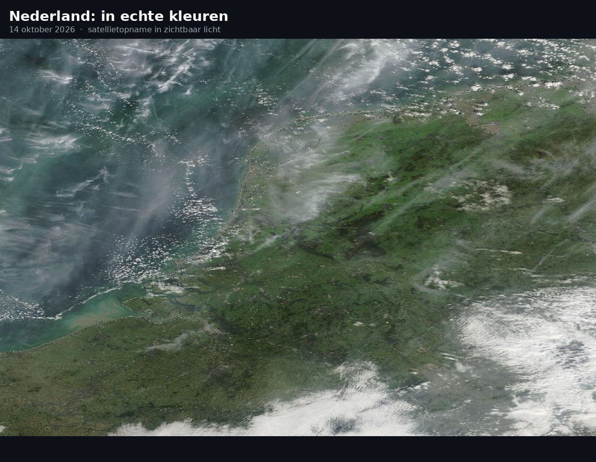 Satellietkaart van Nederland en de Noordzee